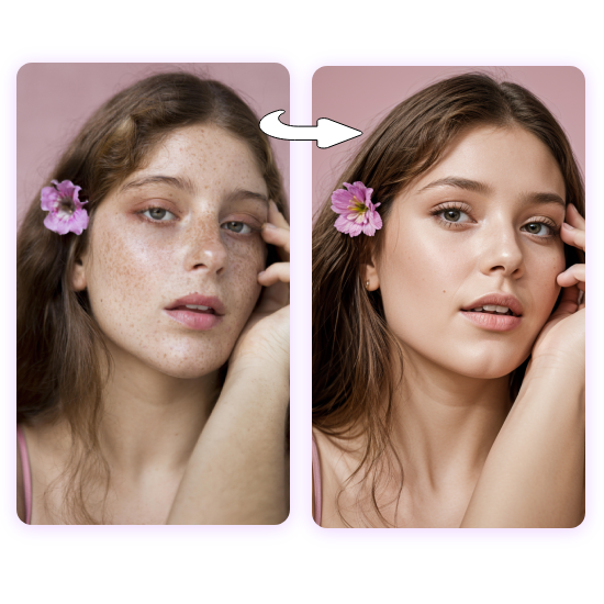retouching the face